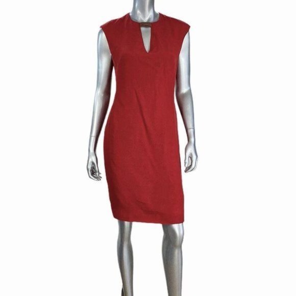 Ralph Lauren Black Label Silk Blend Red Sheath Dress 8 - Picture 1 of 6